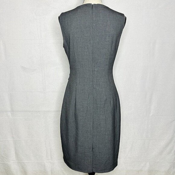 Calvin Klein Women’s Sleeveless Fitted Grey Pleated Design Dress Size 6 Stretch - Picture 7 of 9